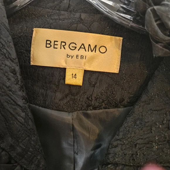 BERGAMO Women Black Elegant Jacket Size Large - Picture 12 of 13